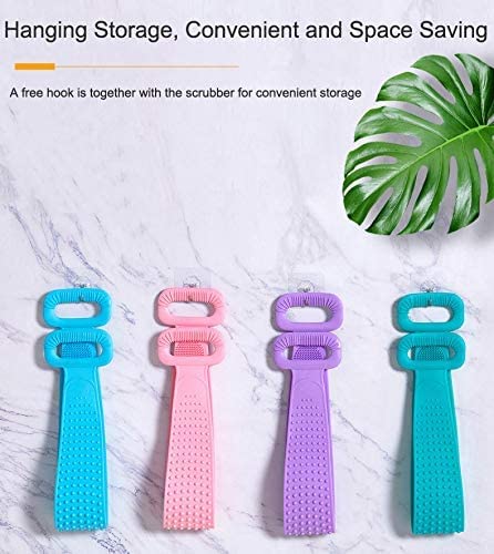 Back Scrubber Belt Cleaning Exfoliating Bath Brush (Color & Design May Vary)