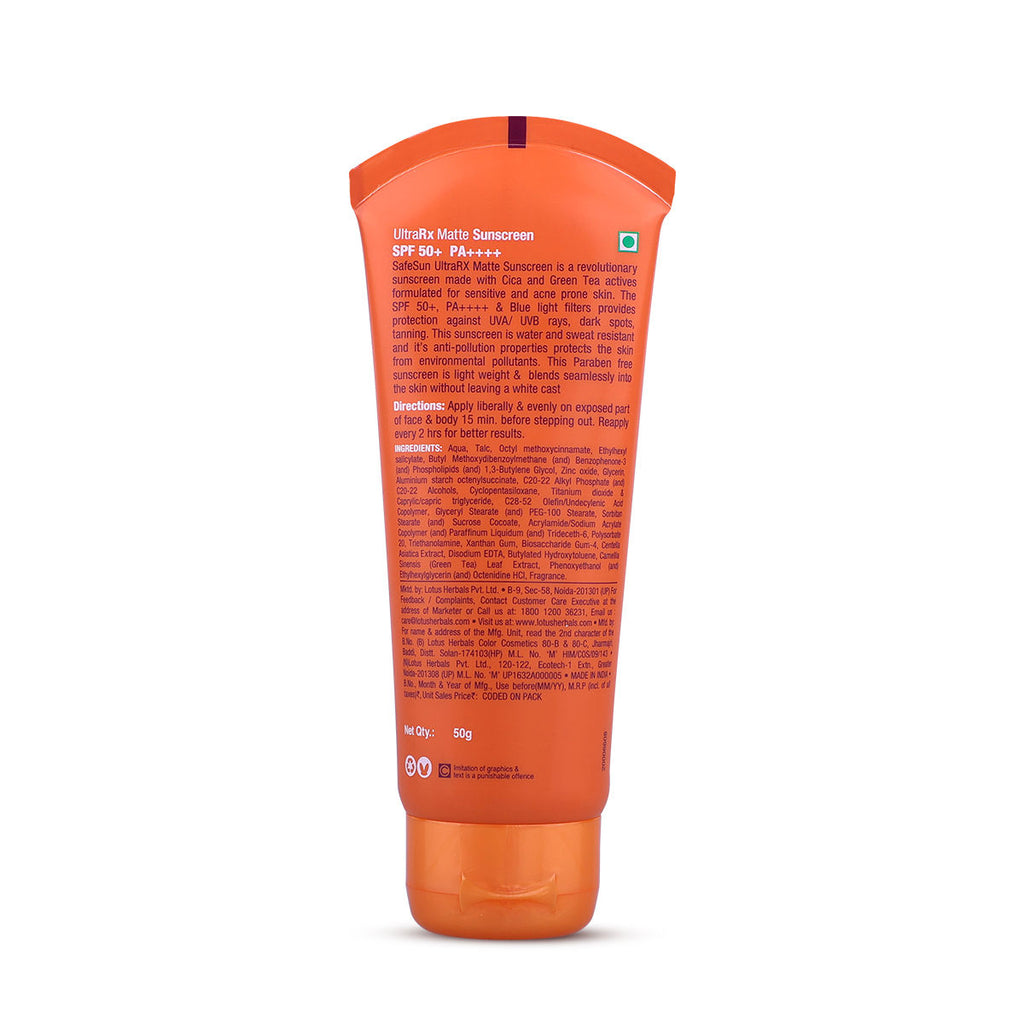 UltraRx Matte Sunscreen SPF 50+ PA++++ | With Cica and Green Tea | All Skin Types