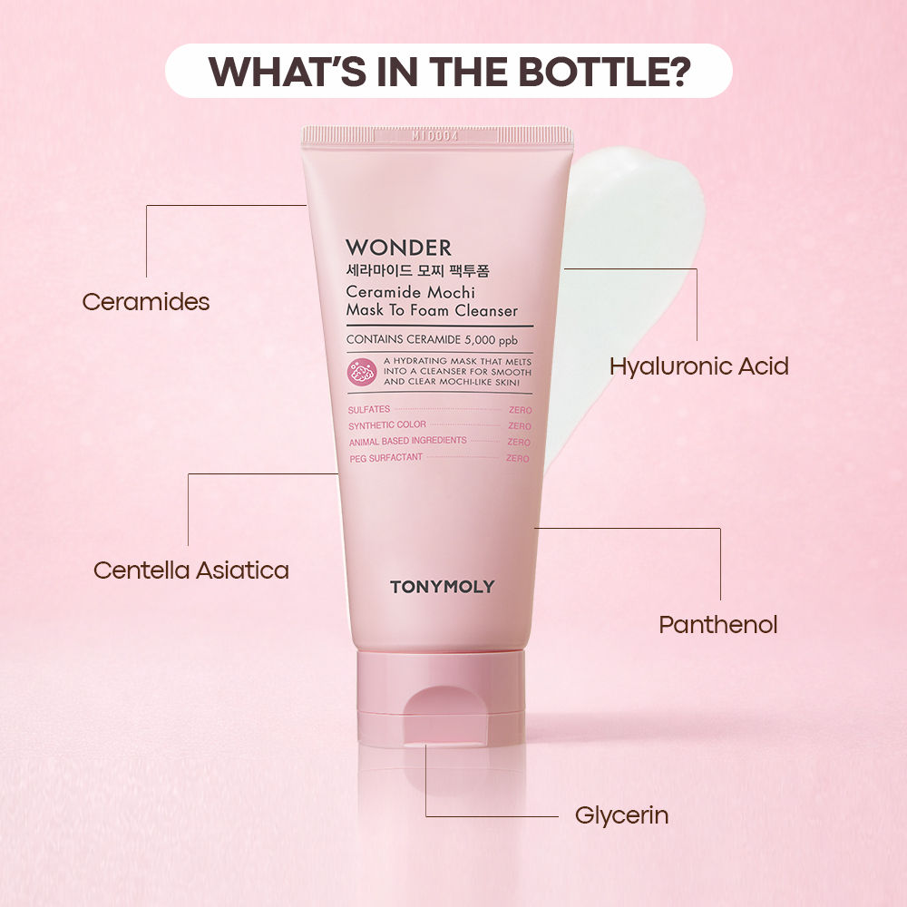 Korean Wonder Ceramide Mochi Mask To Foam Cleanser