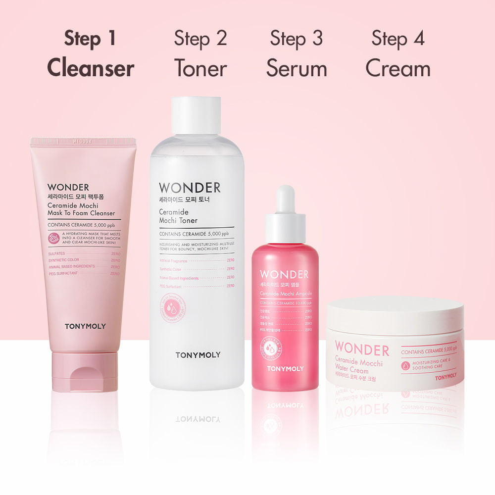 Korean Wonder Ceramide Mochi Mask To Foam Cleanser