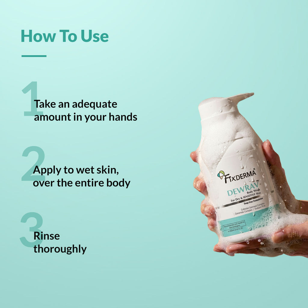Dewrav Body Wash for Dry & Sensitive Skin with Ceramide Complex, Repair Skin Barrier