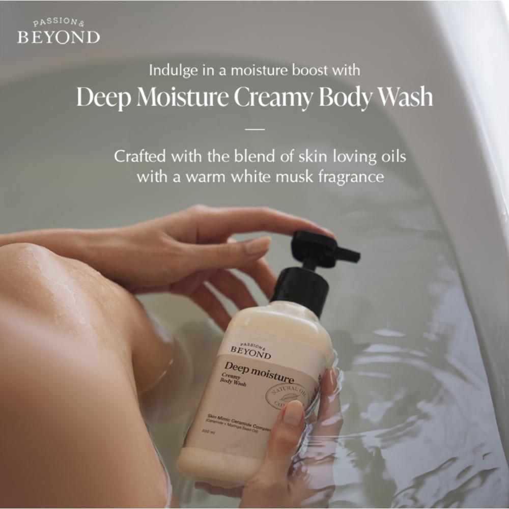 Beyond Deep Moisture Korean Creamy Body Wash - Vegan Shower Cream For Dry Skin With Ceramides