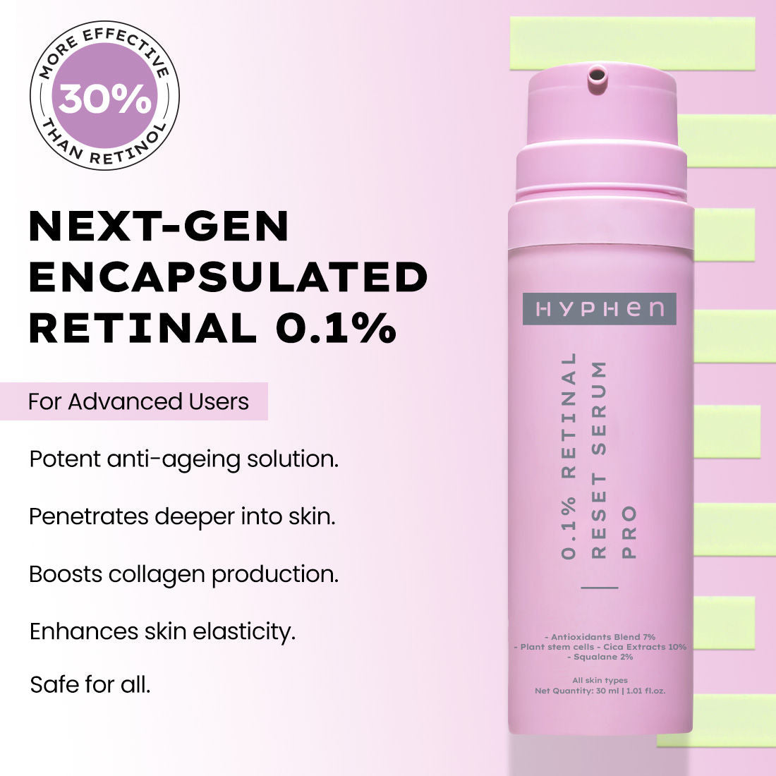 0.1% Retinal Reset, Retinol Derivative Serum Pro For Anti Aging, Reduce Fine Lines & Wrinkles