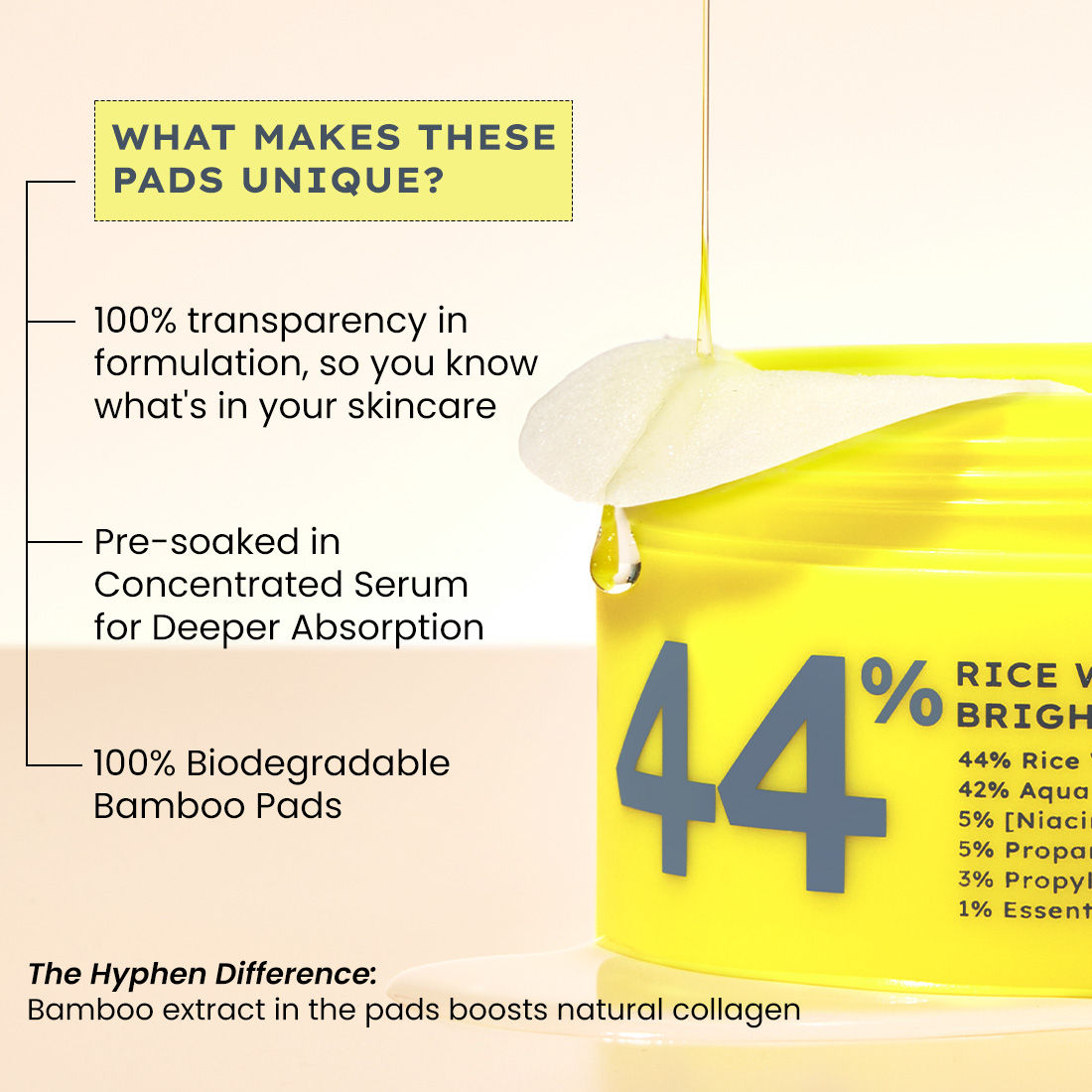 44% Rice Water Brightening Serum Pads