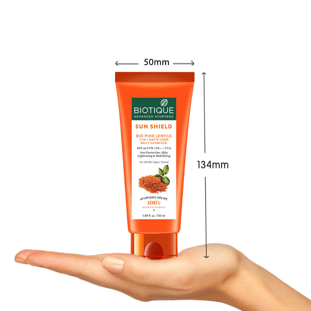 Bio Pink Lentils Matte Look Sun Block Sunscreen SPF 40