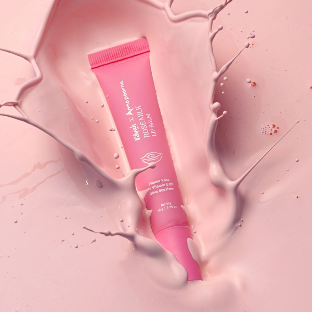 Rose Milk Lip Balm With Pink Tint & Enriched With Rose Petals, Vitamin E & Olive Squalane