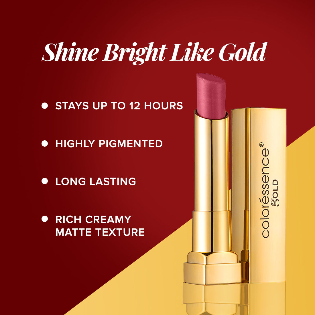 Pure Matte Lipstick, Long Lasting, Highly Pigmented, Creamy Matte Finish