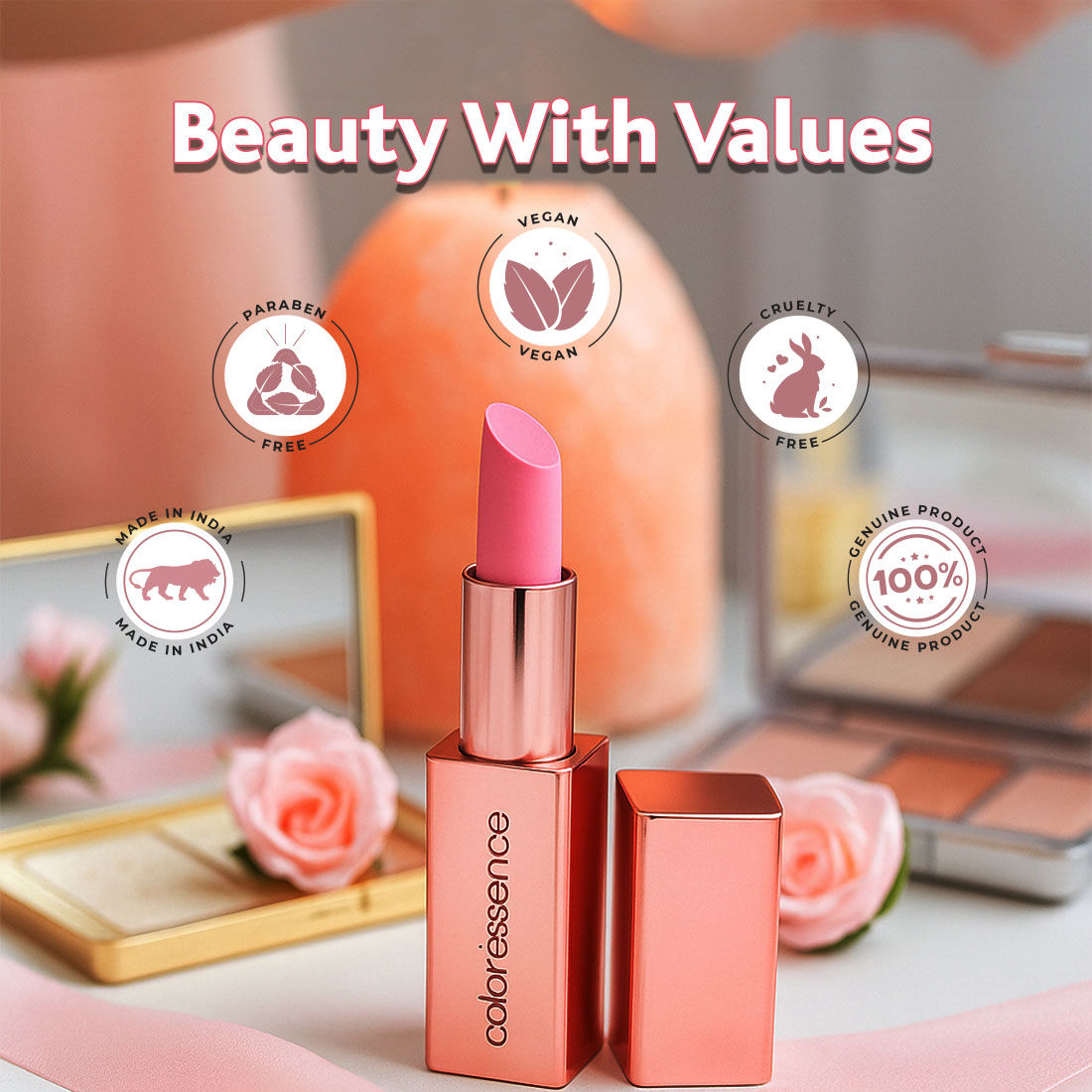 Roseate Nudes Matte Lipstick, Long Stay, Moisturising & Waterproof