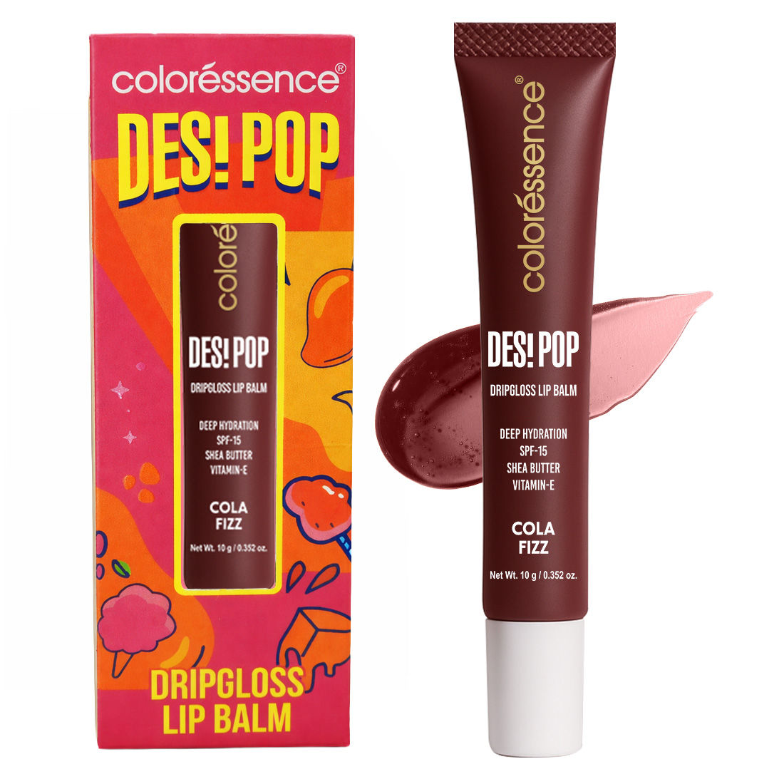 Desi Pop DripGloss Lip Balm SPF 15, Hydrating Gloss for Dry Lips