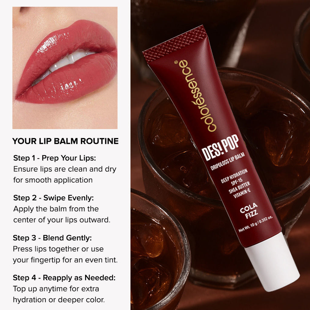 Desi Pop DripGloss Lip Balm SPF 15, Hydrating Gloss for Dry Lips