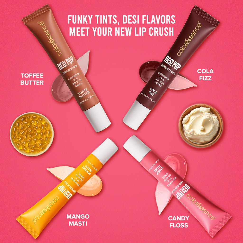 Desi Pop DripGloss Lip Balm SPF 15, Hydrating Gloss for Dry Lips