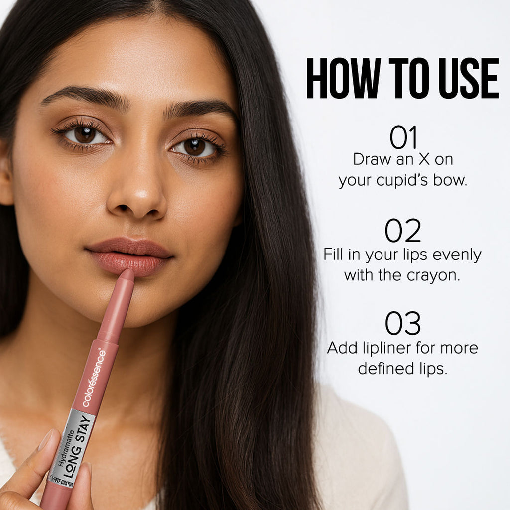 Hydra Matte Lip Crayon, Long Lasting, Smudgeproof, Hydrating Matte Finish