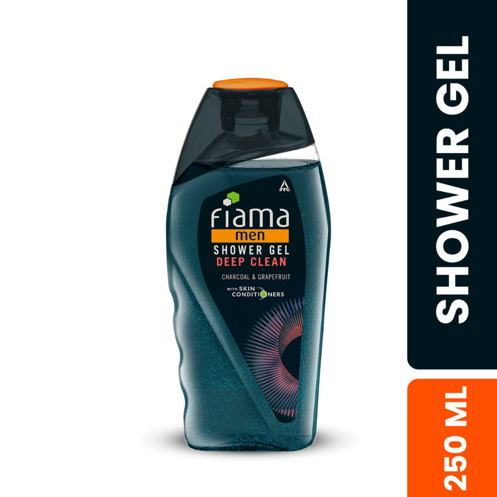 Men’s Shower Gel Deep Clean, Body Wash with Charcoal & Graperuit for Refreshed Skin