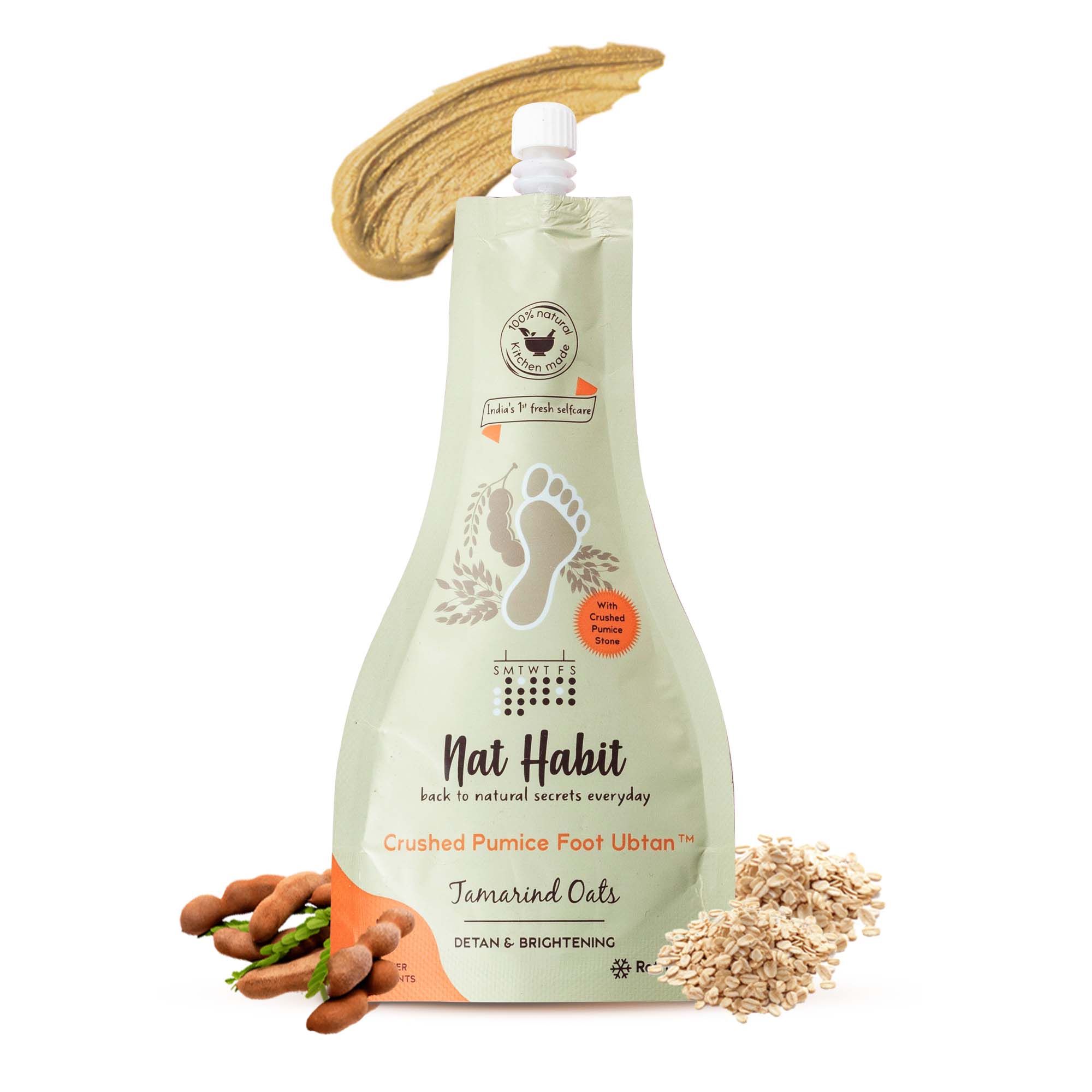 Tamarind Oats Foot Ubtan, Foot Scrub, Foot Mask for Skin Detan, Softens Feet - Pedicure