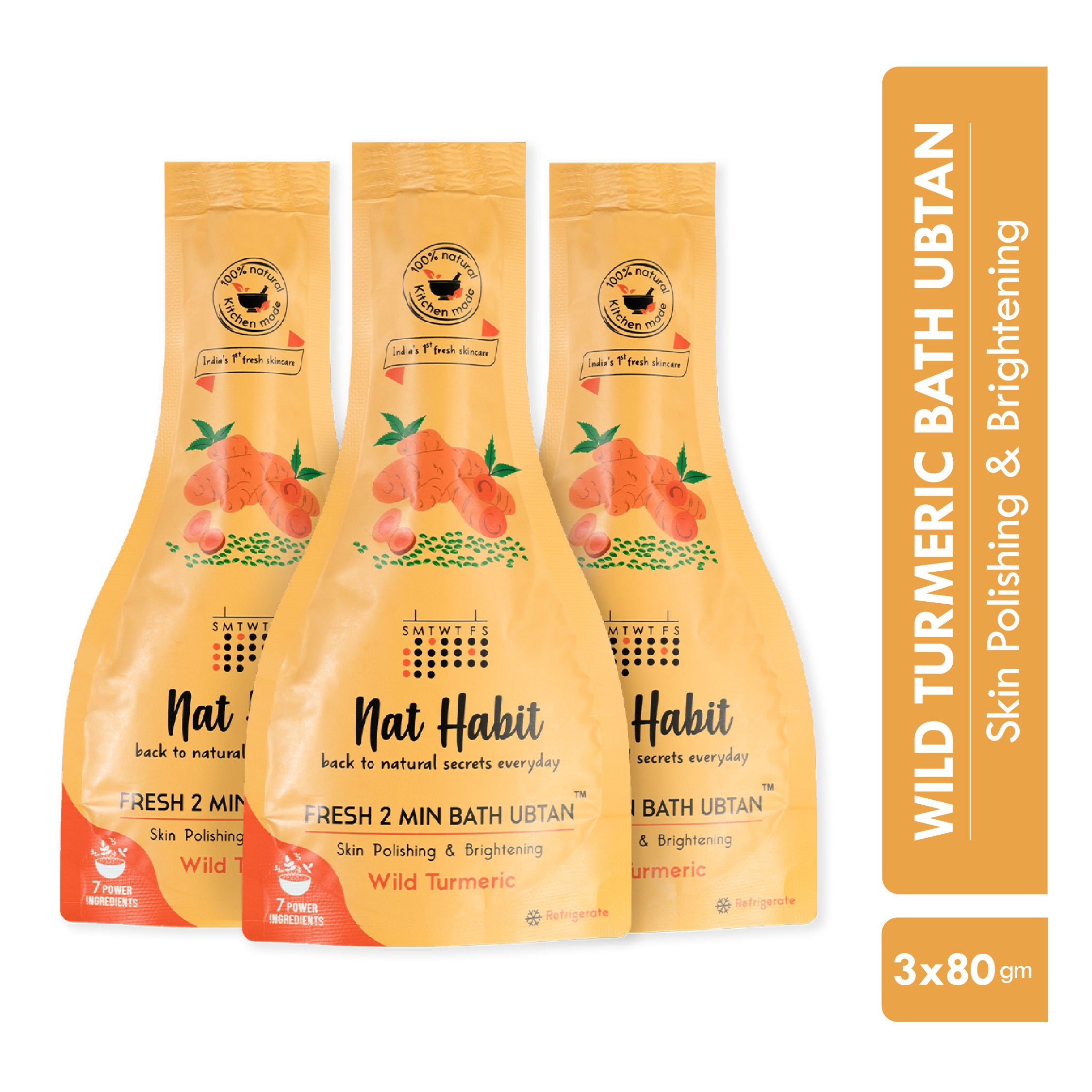 Fresh Bath Ubtan - Wild Turmeric Body Scrub For Body Detan, Pigmentation & Acne Control