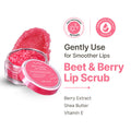 Beet & Berry Lip Scrub, Gentle Beetroot Exfoliation for Soft, Glossy Lips, For Women & Men