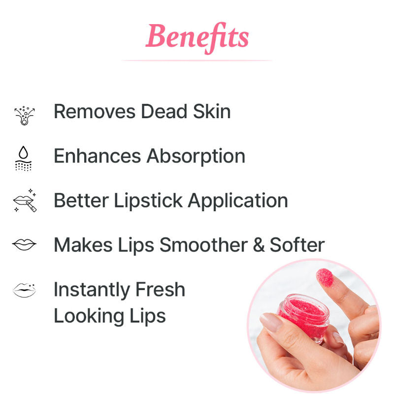 Beet & Berry Lip Scrub, Gentle Beetroot Exfoliation for Soft, Glossy Lips, For Women & Men