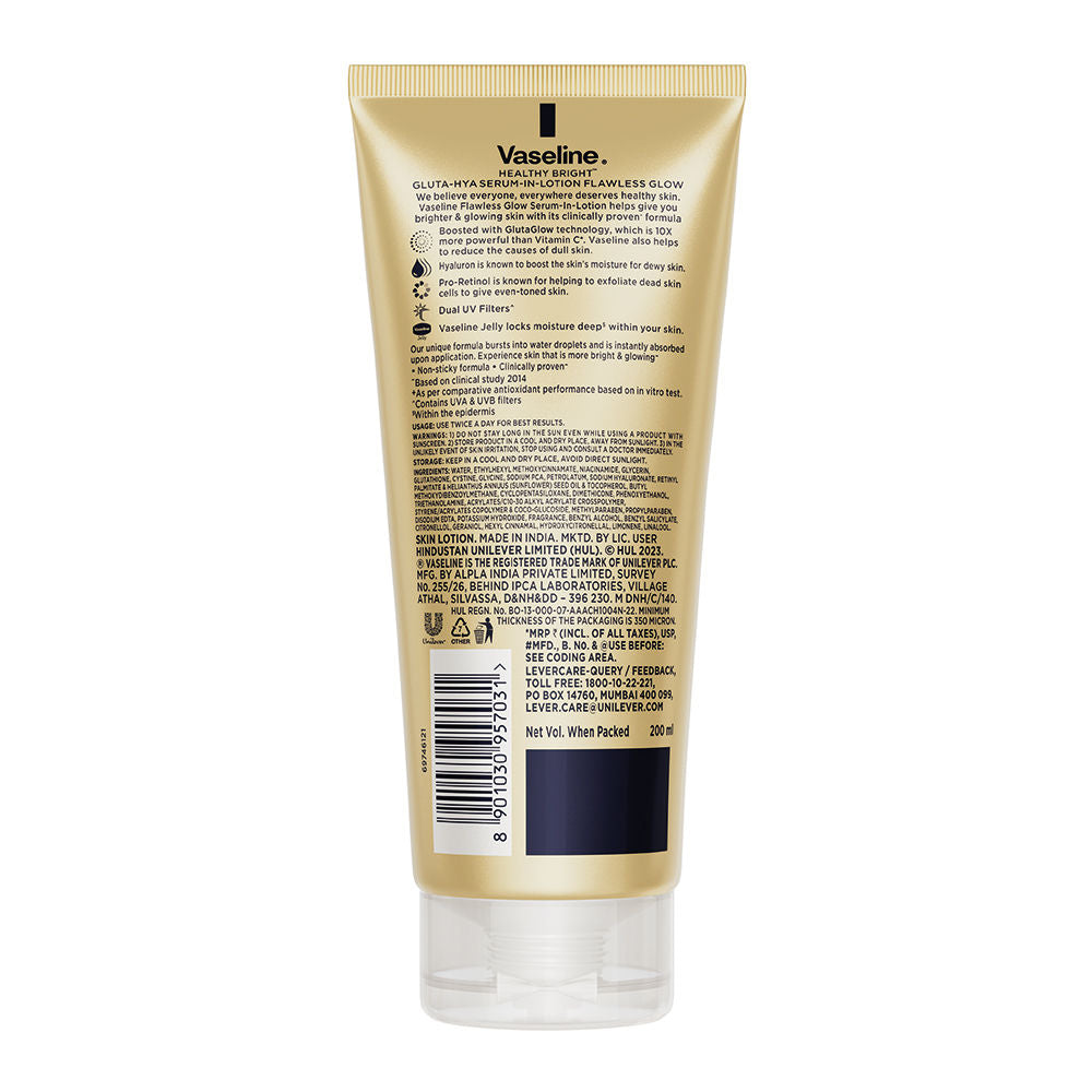 Gluta-Hya Flawless Glow Lotion Bright, Even Tone Skin Glutathione Infused Moisturizer