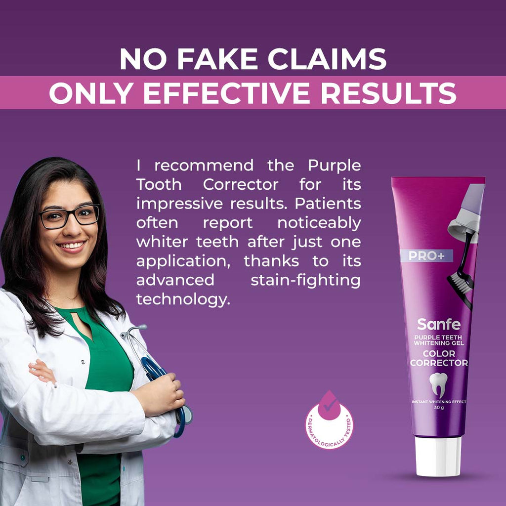Purple Teeth Whitening Gel, Colour Corrector For Yellow Teeth, Dental Whitening Serum
