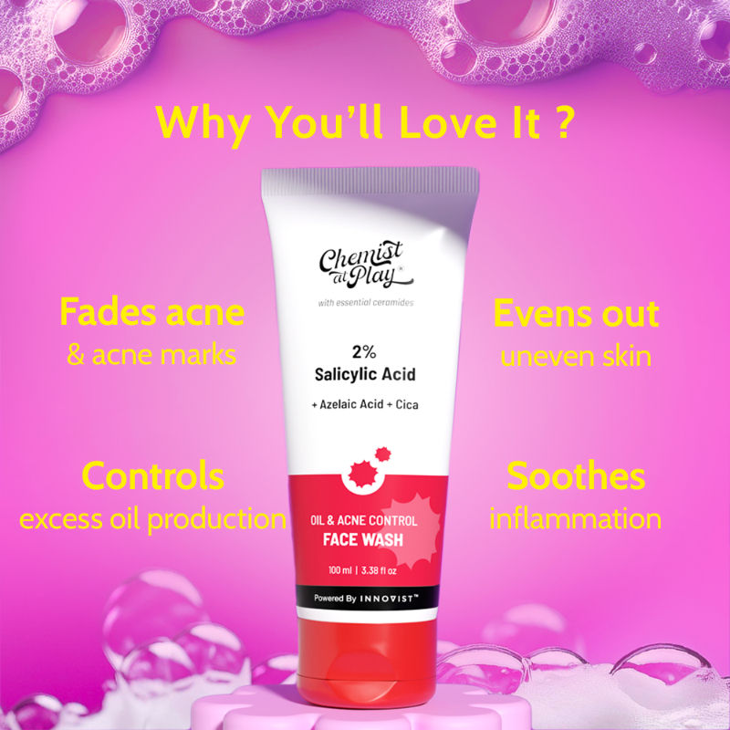 2% Salicylic Acid Face Wash For Oily Skin with Niacinamide Oil Cleanser for Face