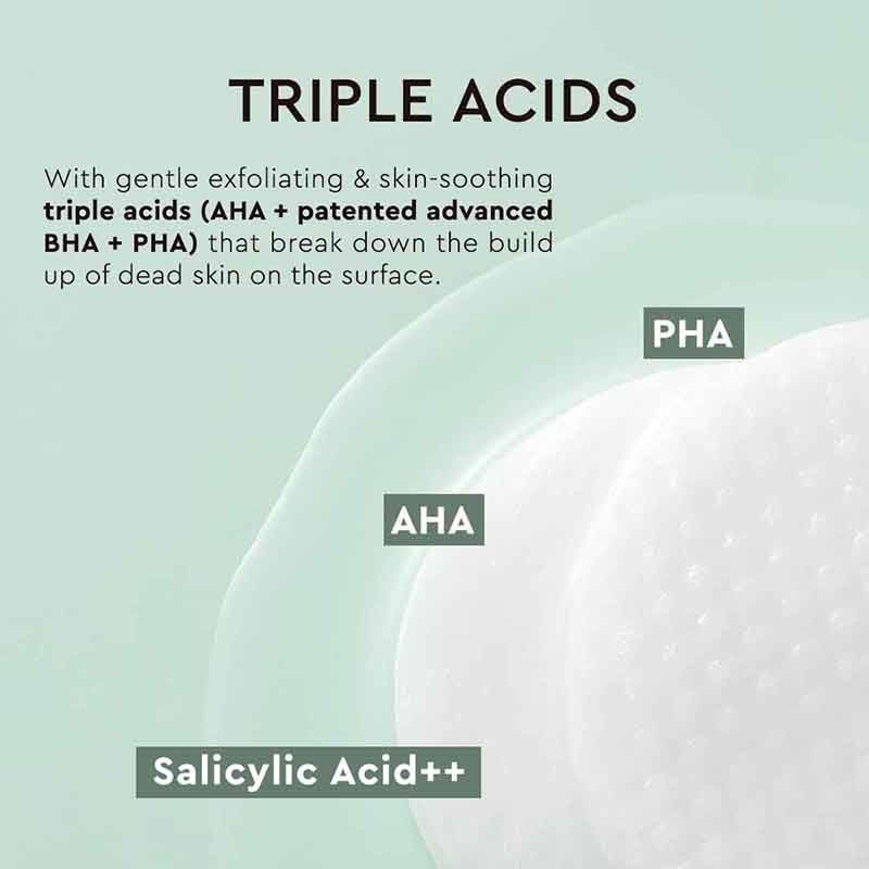 Tea Tree Korean Toner Pads with AHA, Salicylic Acid (BHA) & PHA for Acne & Oily Skin