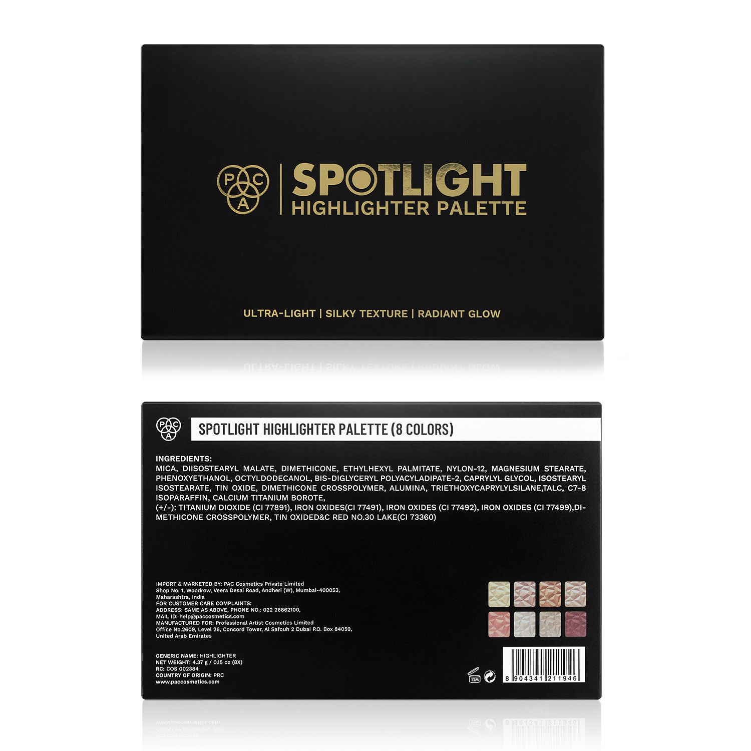 Spotlight Highlighter Palette - Highly Pigmented Silky Smooth Texture, Radiant Glow in One Swipe