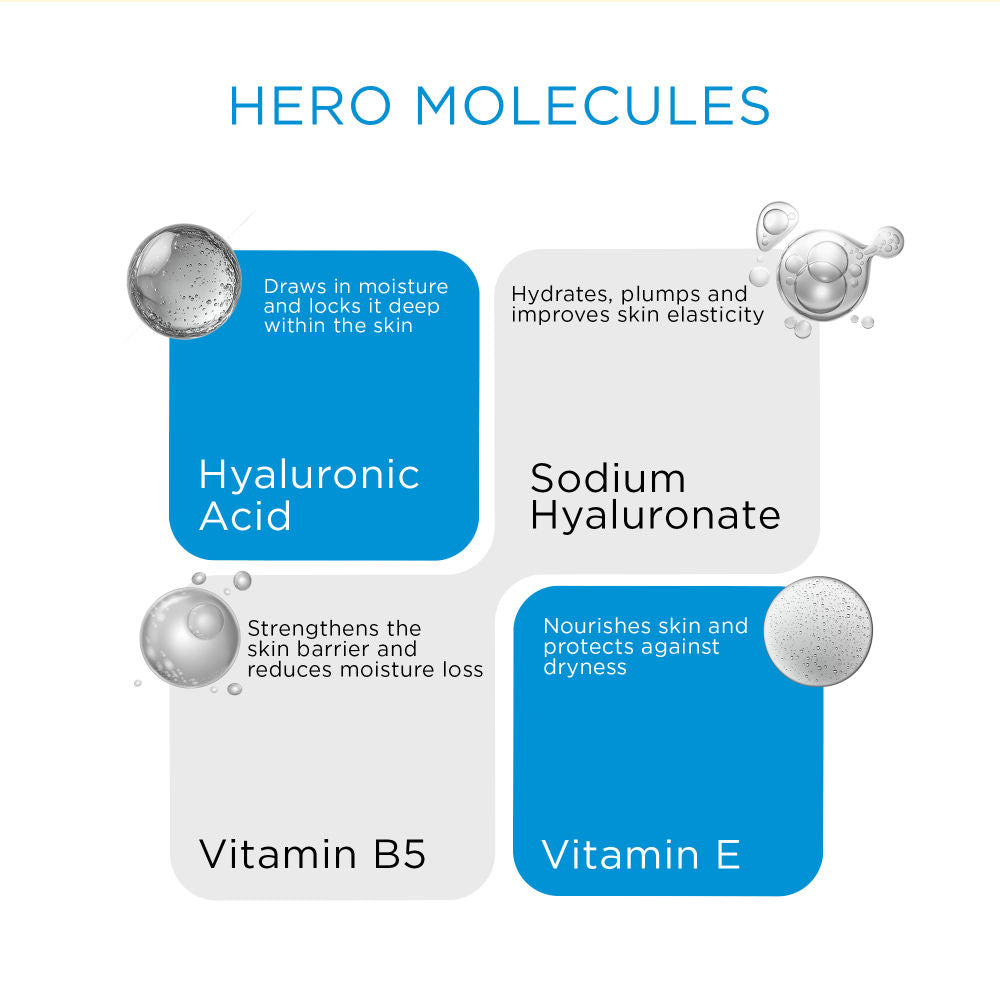 Hydrate Serum with Hyaluronic Acid for Dry, Dehydrated Skin, Lightweight & Non-sticky