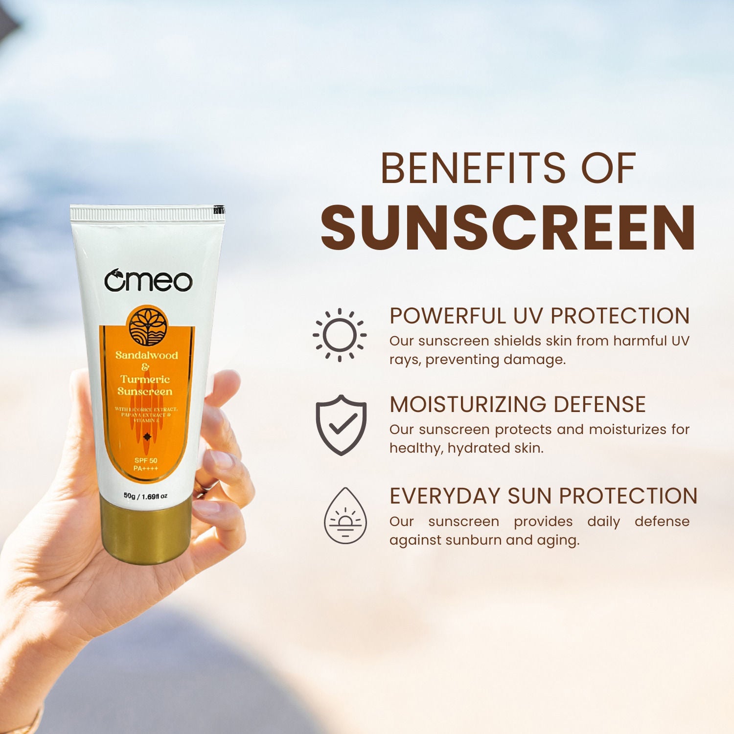 Sunscreen With Sandalwood, Turmeric, Papaya & Licorice Extract