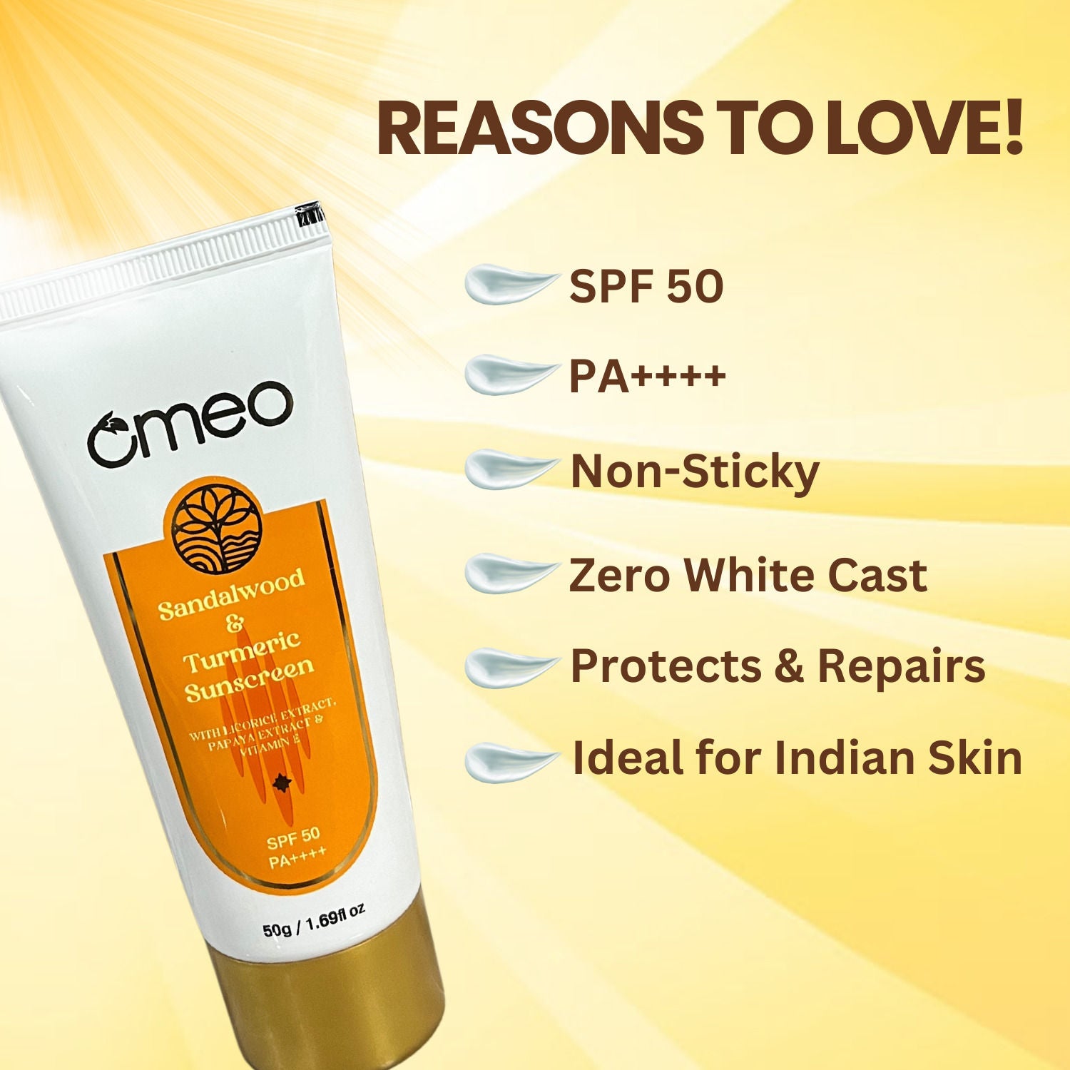 Sunscreen With Sandalwood, Turmeric, Papaya & Licorice Extract