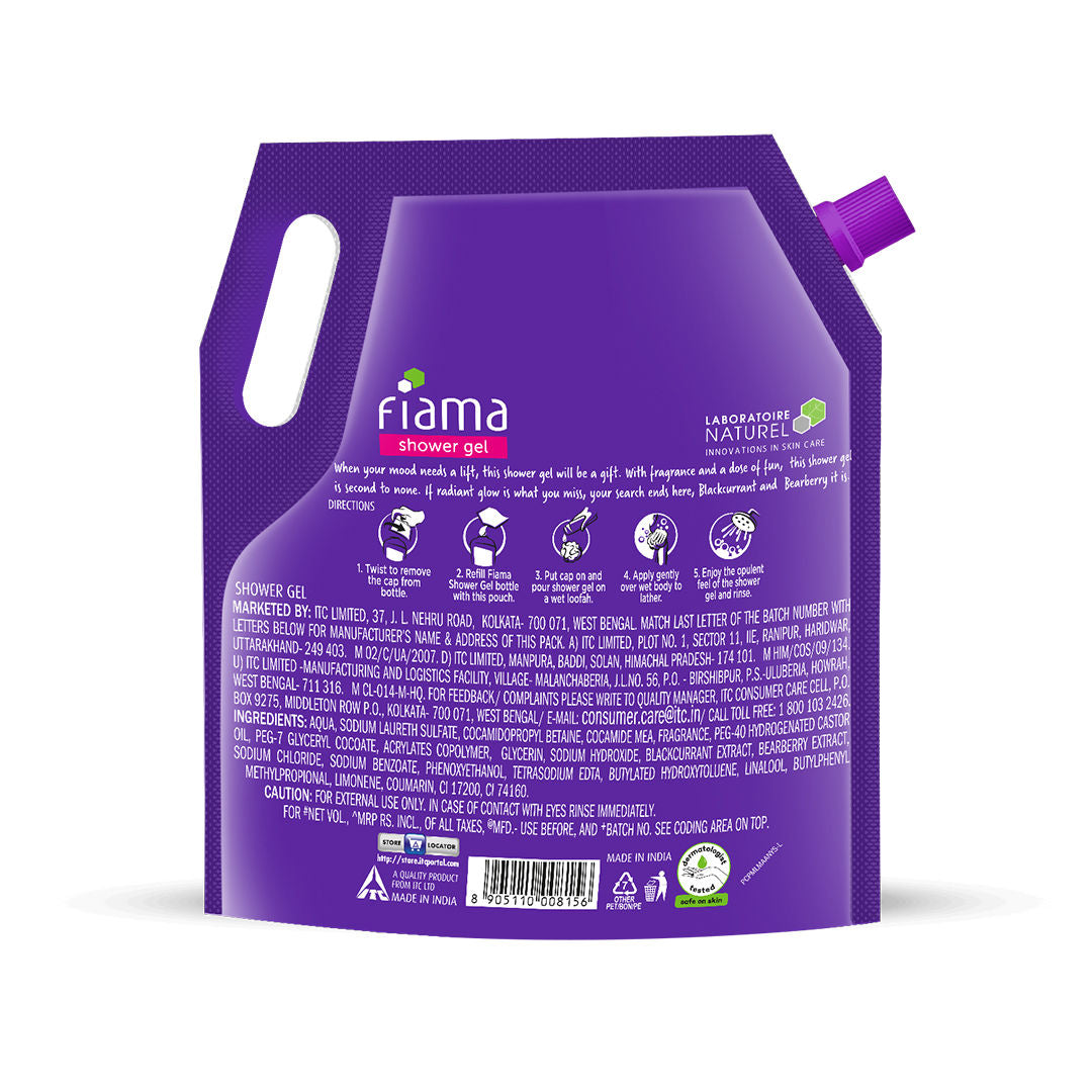Shower Gel Blackcurrant & Bearberry with Skin Conditioners for Radiant Glow
