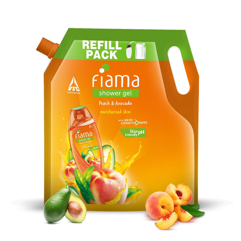 Shower Gel Peach & Avocado with Skin Conditioners for Soft Moisturised Skin