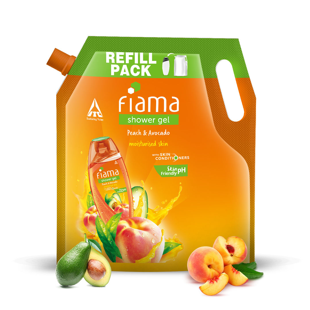 Shower Gel Peach & Avocado with Skin Conditioners for Soft Moisturised Skin