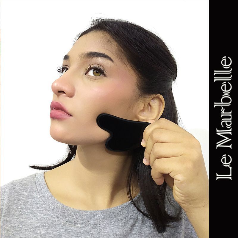 Black Obsidian Gua Sha Face Massager For Face, Neck Glow & Skin Brightening