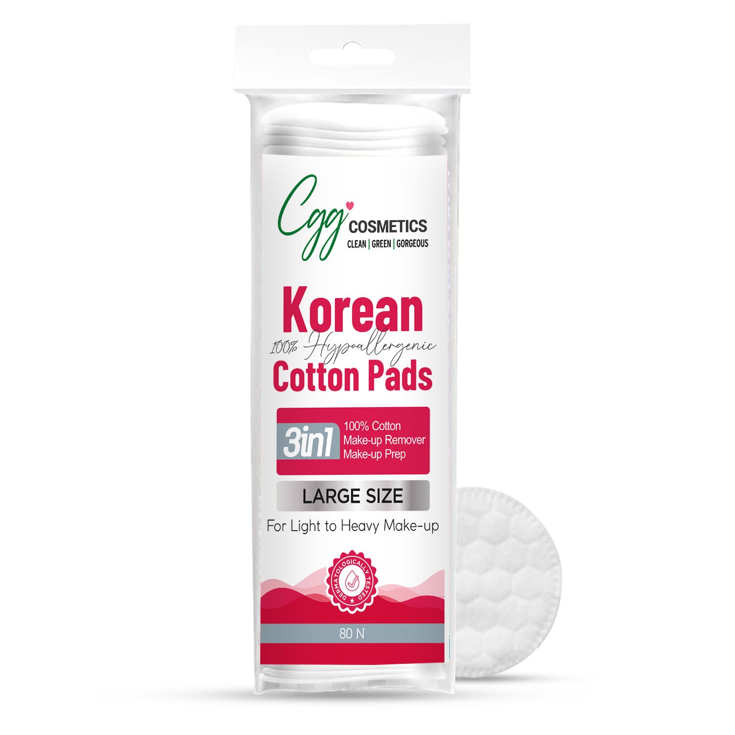 Korean Makeup Remover Cotton Pads - Large