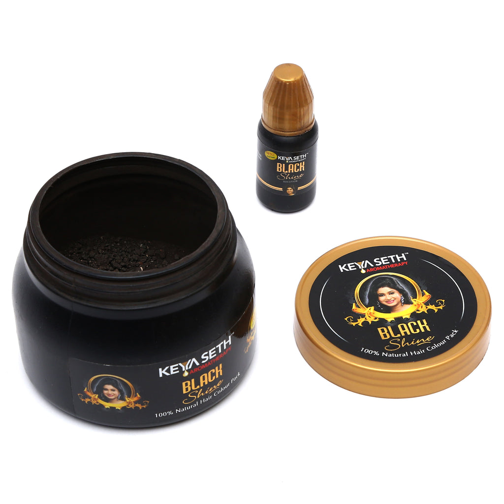 Keya Seth Aromatherapy- Black Shine Hair Pack Natural Hair Color For Gray & White Hair