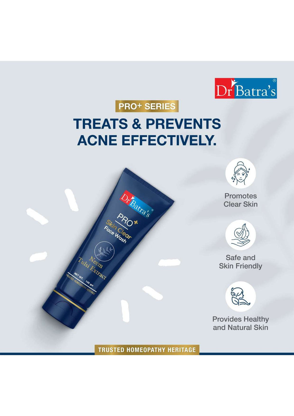 Dr Batra's PRO +Skin Clear Face washEnriched withTulsi,Neem,Aloe Vera,Natural Extract