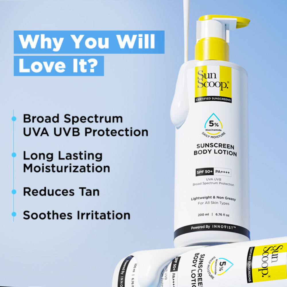 5% Niacinamide Sunscreen Body Lotion SPF 50+ PA++++ 24-Hrs Moisturization In-Vivo Tested