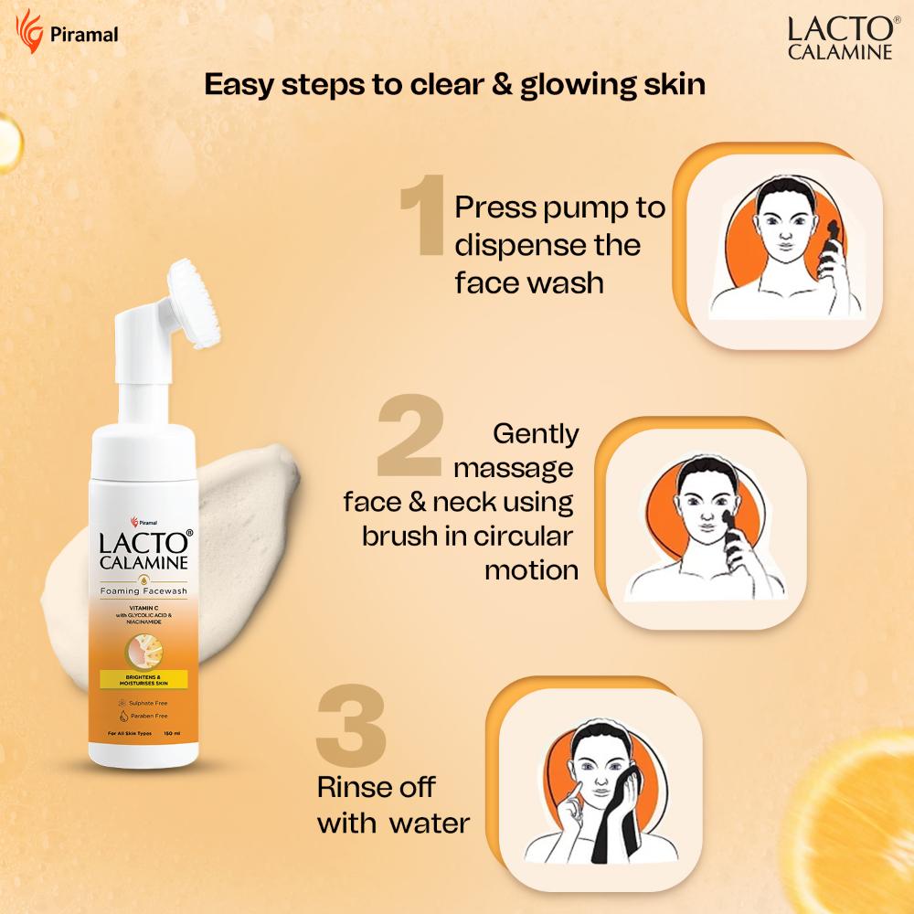 Vitamin C Foaming Face Wash + Niacinamide, Glycolic Acid For Skin Brightening