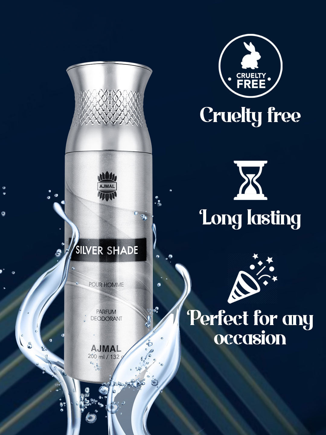Ajmal Silver Shade Perfume Deodorant Body Spray For Men
