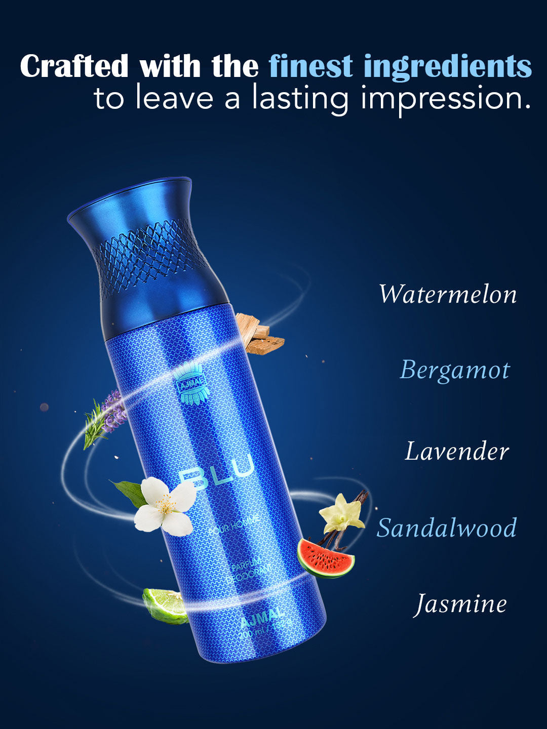 Ajmal Blu Perfume Deodorant Body Spray For Men