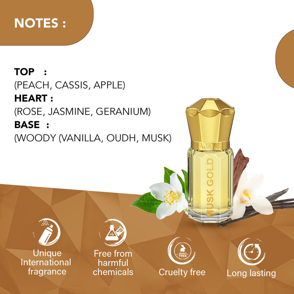 Musk Gold Attar Concentrated Perfume For Her