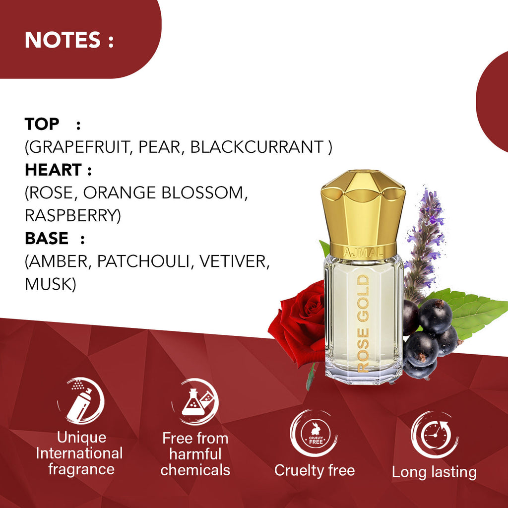Rose Gold Attar Concentrated Perfume For Her