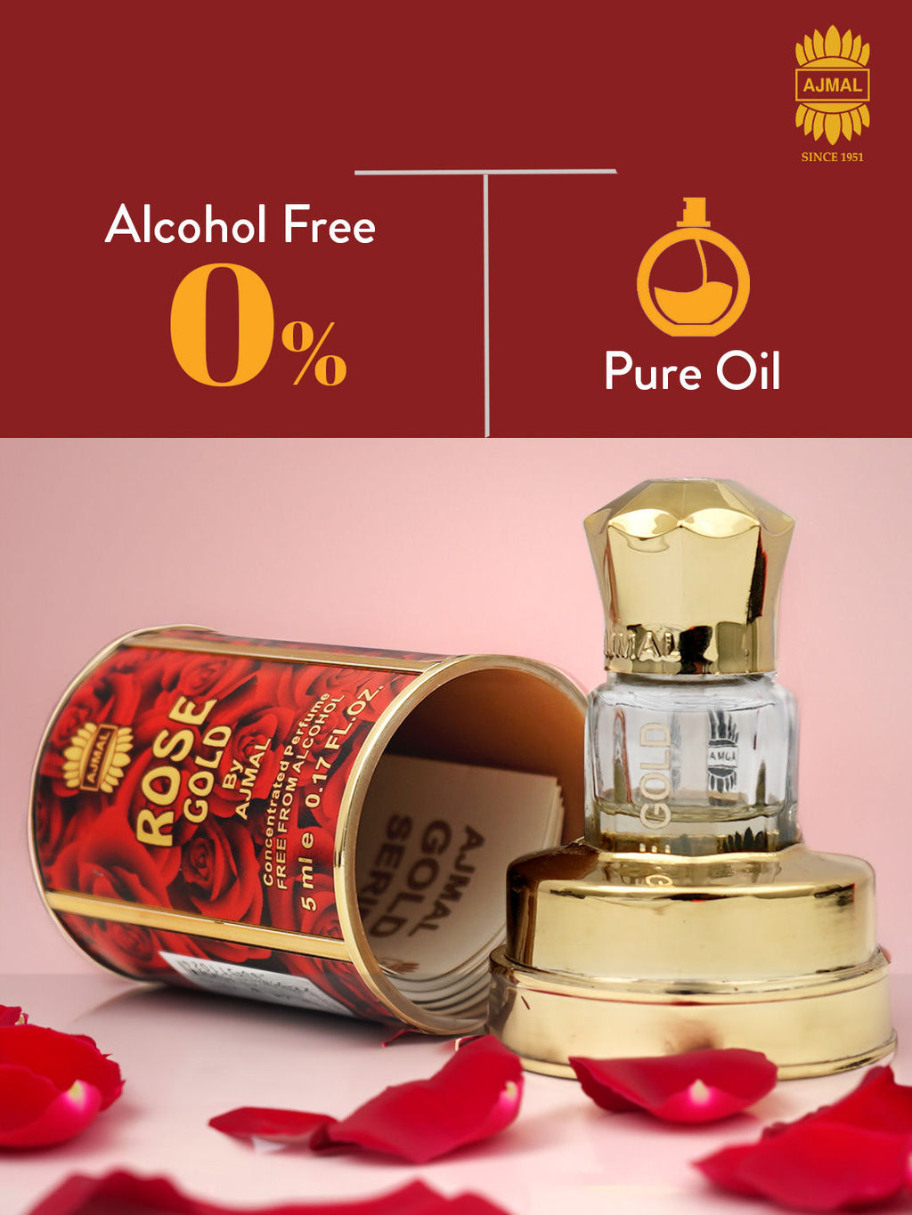 Rose Gold Attar Concentrated Perfume For Her