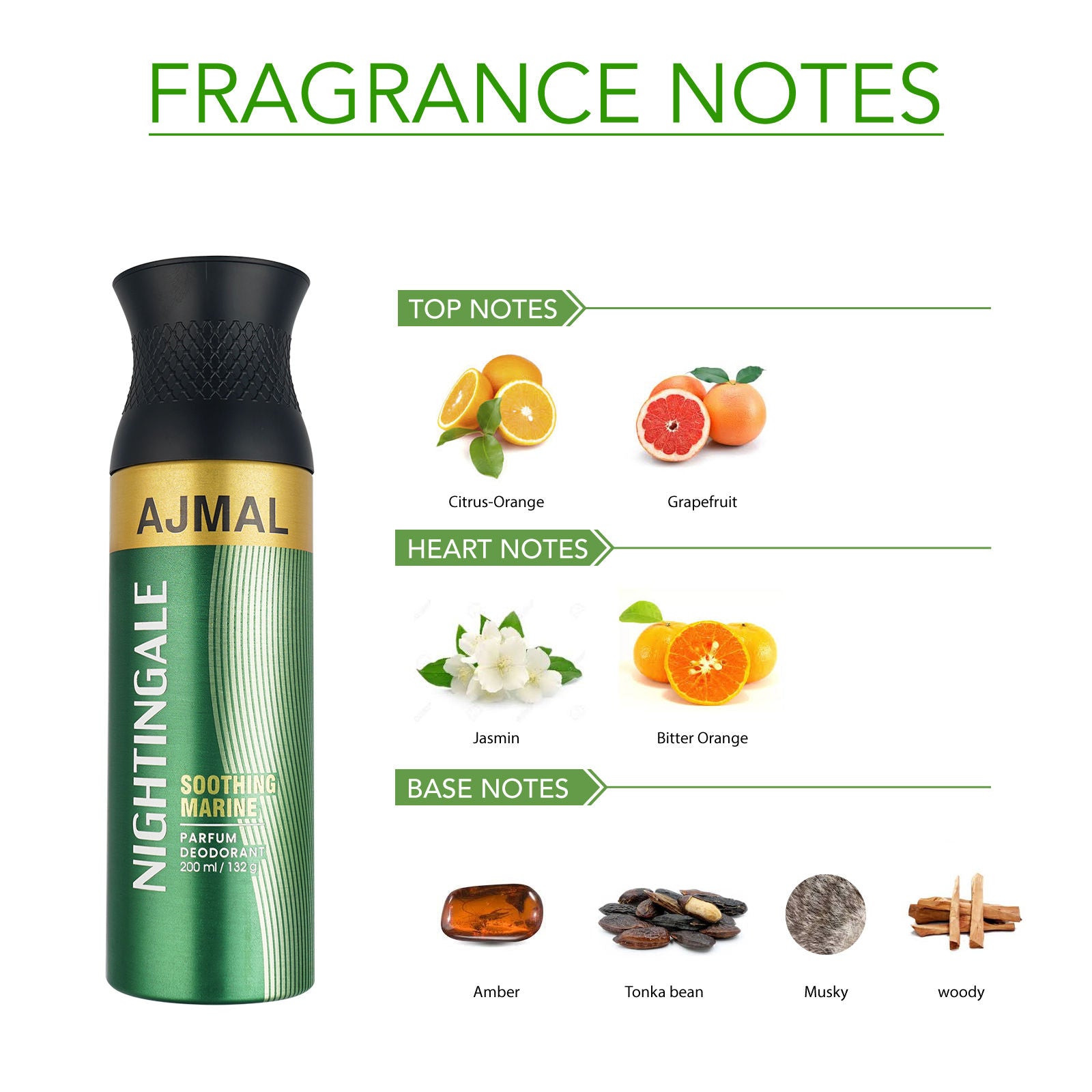 Ajmal Nightingale Perfume Deodorant Body Spray For Women And Men