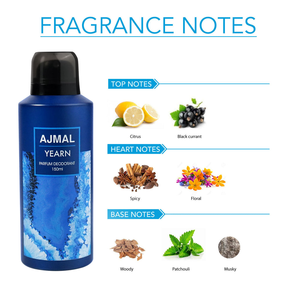 Ajmal Yearn Perfume Deodorant Body Spray For Men