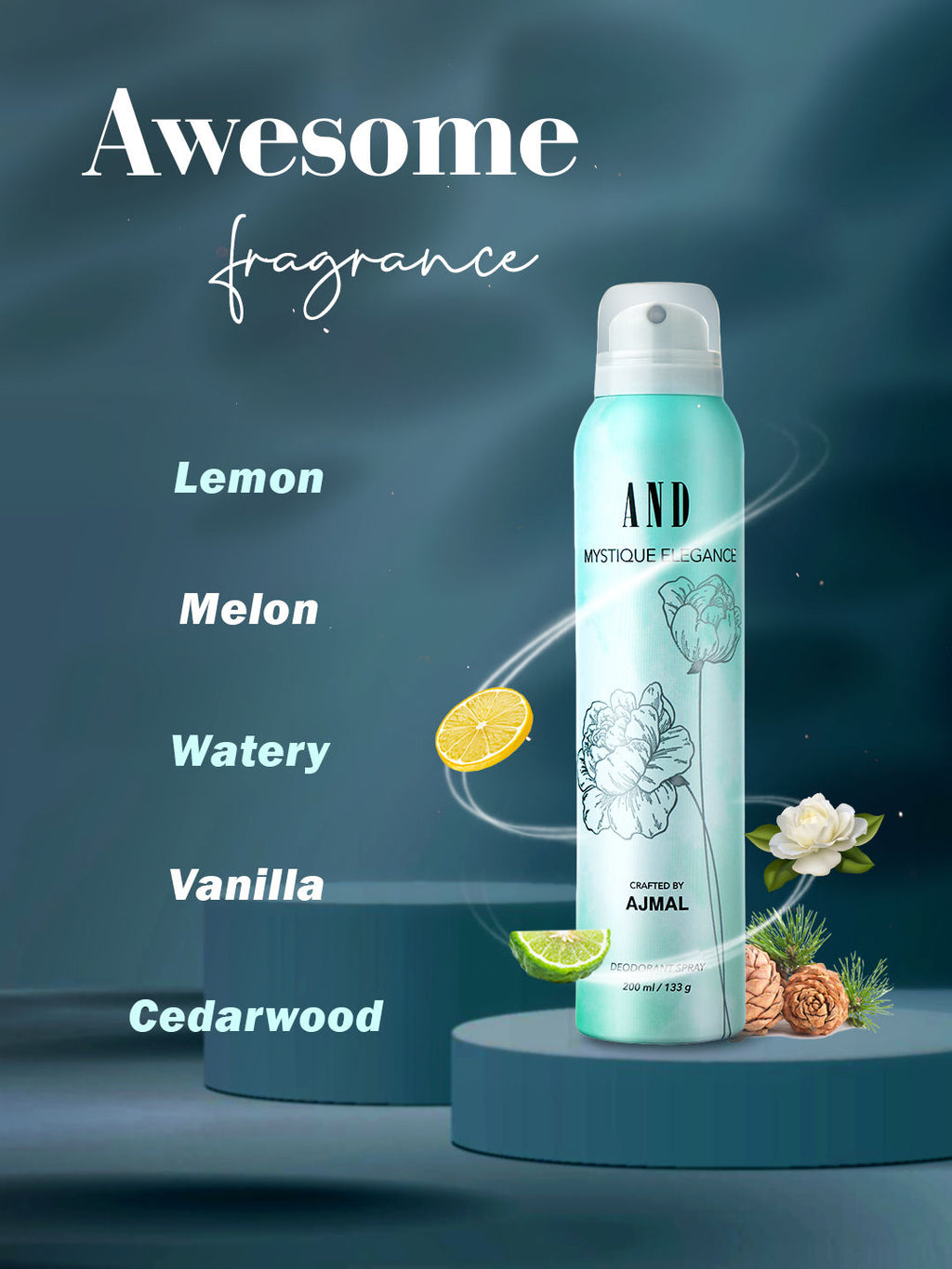 Ajmal And Mystique Elegance Perfume Deodorant Body Spray For Women