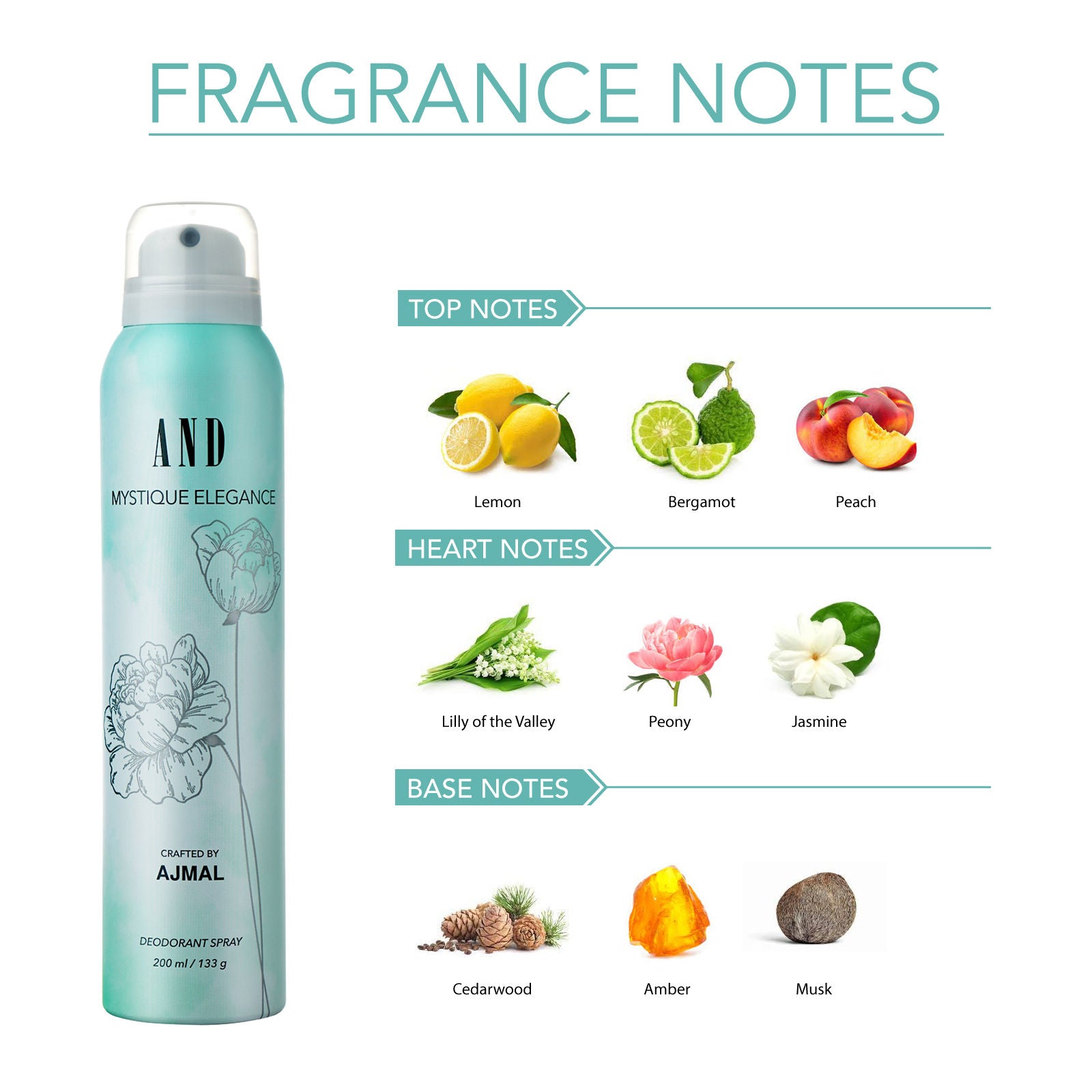 Ajmal And Mystique Elegance Perfume Deodorant Body Spray For Women