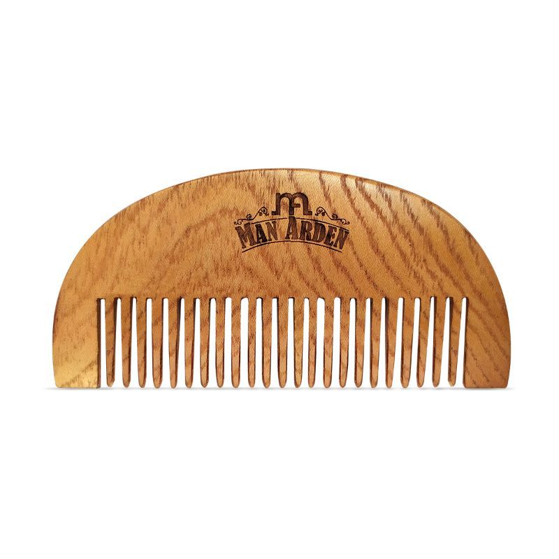 Pure Neem Wooden Pocket Size Beard Comb With Premium Faux Leather Pouch