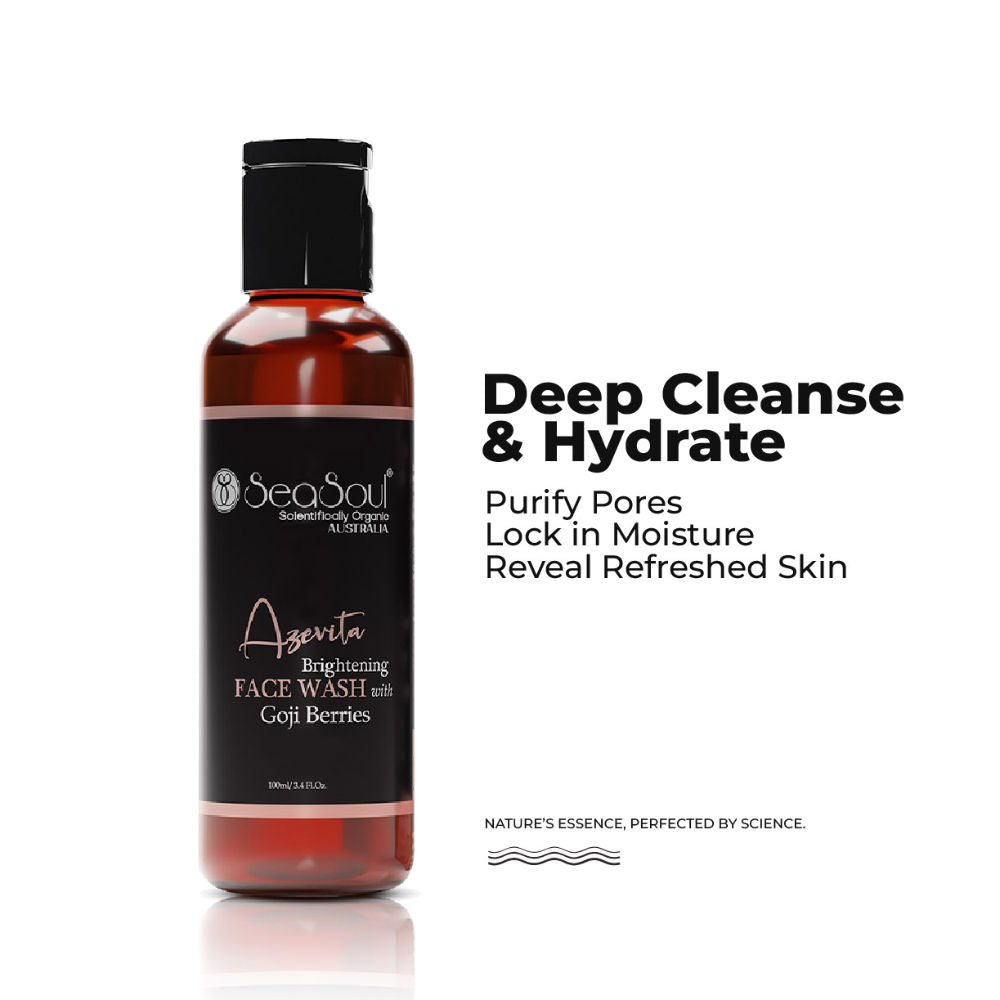 Azevita Face Wash Brightening Facial Skin for Cleansing, Makeup & Excess Oil Removal