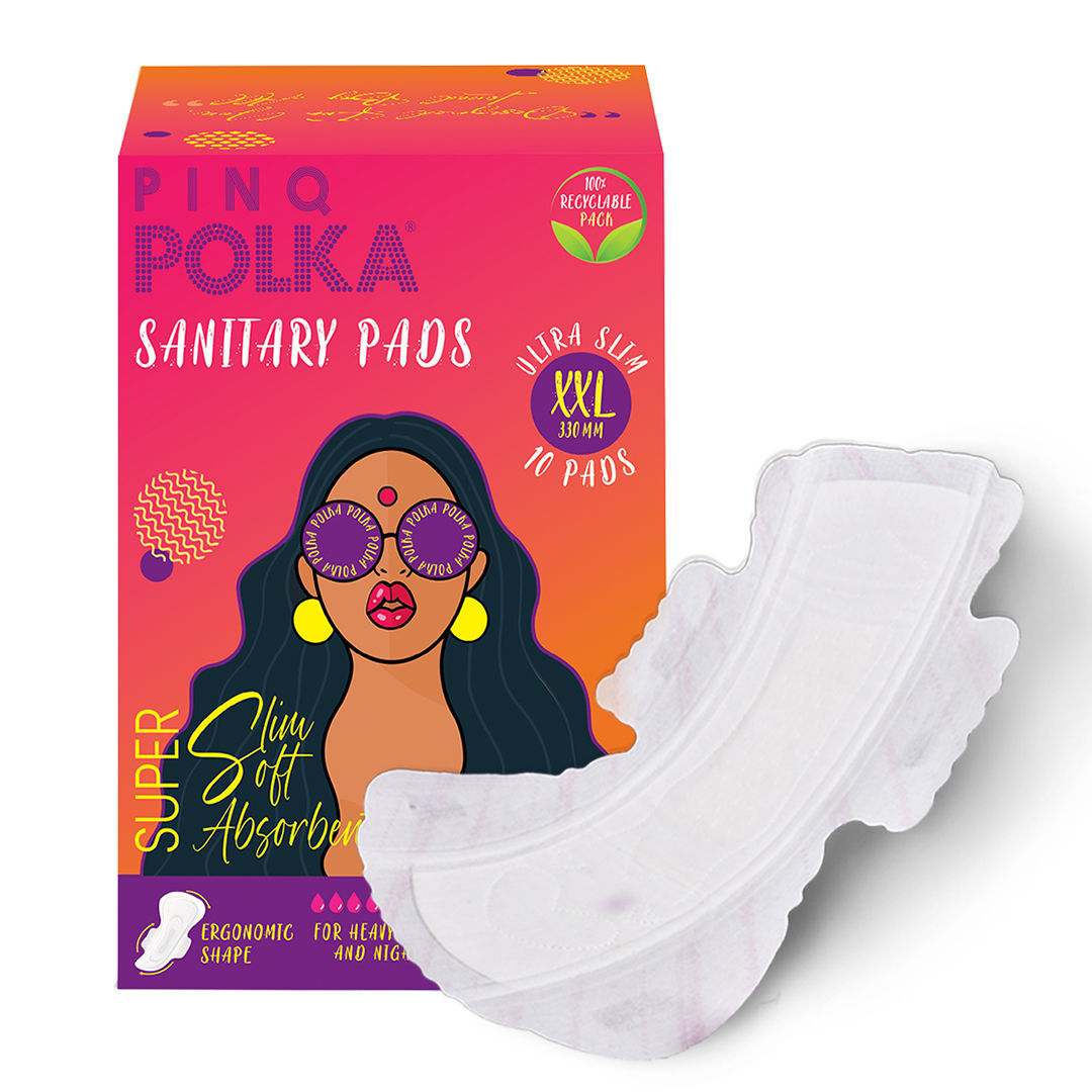 POLKA Ultra Sanitary Pads Organic Cotton Soft Feel Rash Free Wide Back
